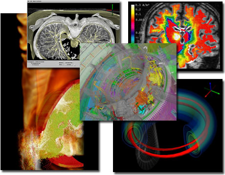Collage of Scientific Visualizations