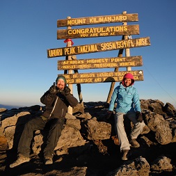 At the summit of Mt. Kilimanjaro