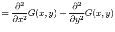 $\displaystyle = \frac{\partial^2}{\partial x^2} G(x,y) + \frac{\partial^2}{\partial y^2} G(x,y)$
