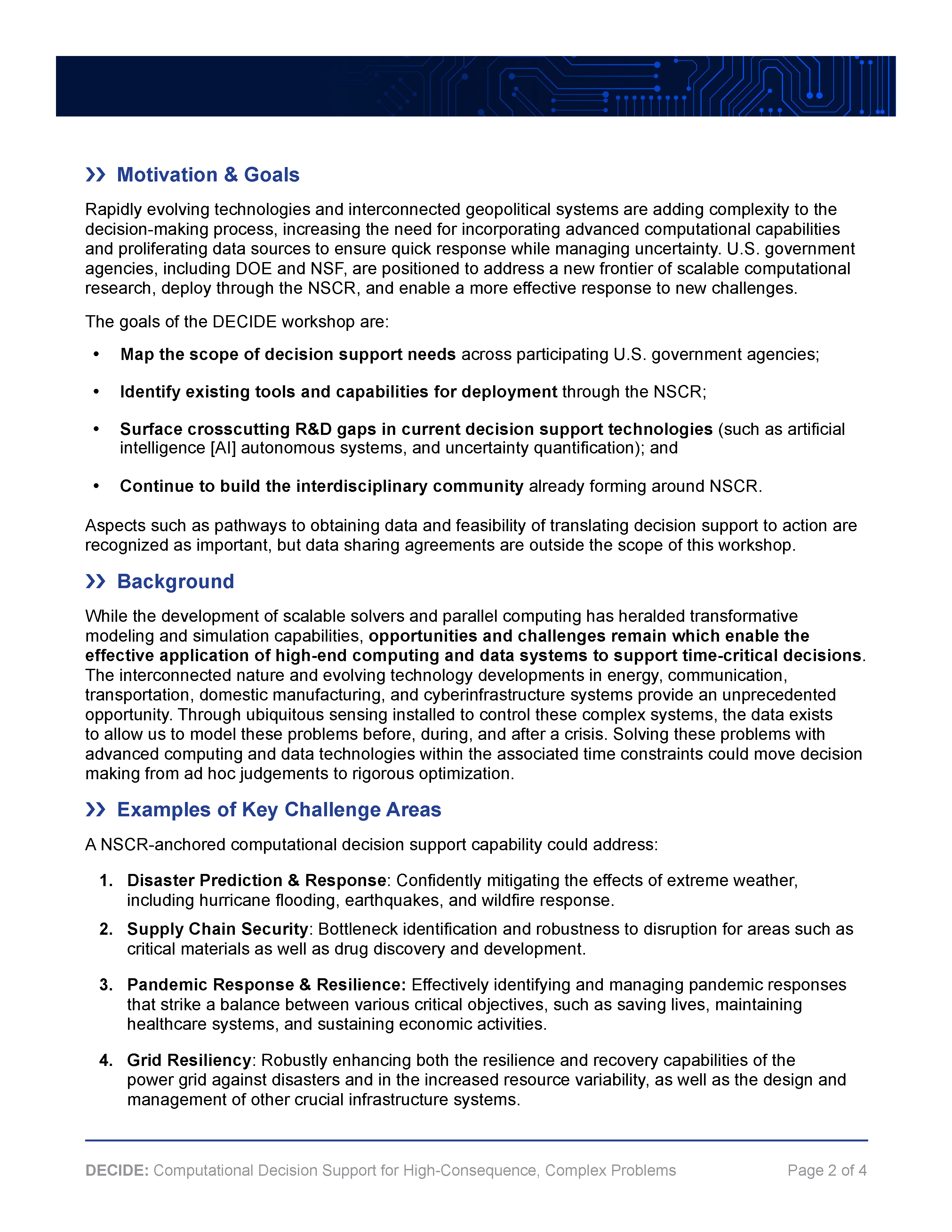 DECIDE Workshop Preread 252 Page 2