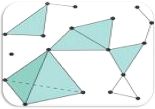 A blue triangles with black dots

Description automatically generated