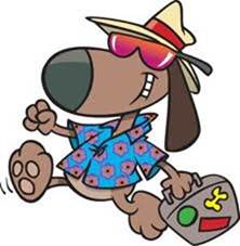 A cartoon dog wearing sunglasses and a hat

Description automatically generated