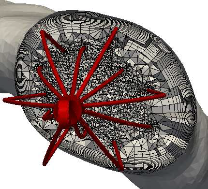 Mesh generated for a synthetic example
