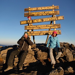 At the summit of Mt. Kilimanjaro